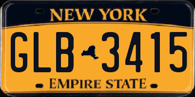 NY license plate GLB3415