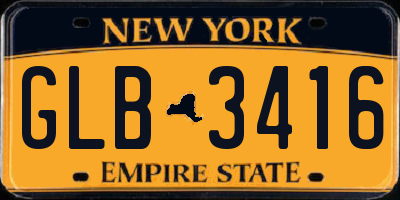 NY license plate GLB3416