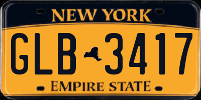 NY license plate GLB3417