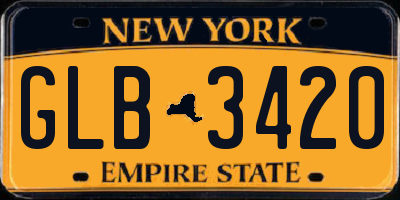 NY license plate GLB3420