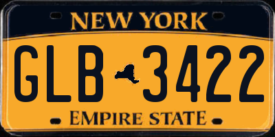 NY license plate GLB3422