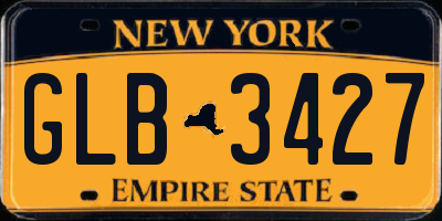 NY license plate GLB3427