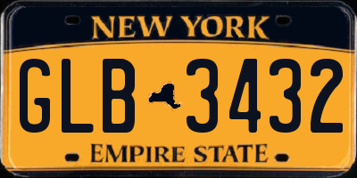NY license plate GLB3432