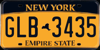 NY license plate GLB3435