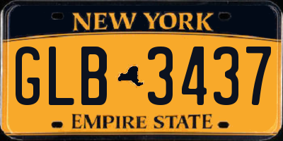 NY license plate GLB3437
