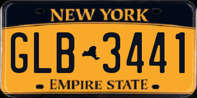 NY license plate GLB3441