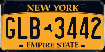 NY license plate GLB3442