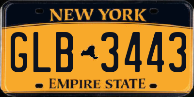 NY license plate GLB3443