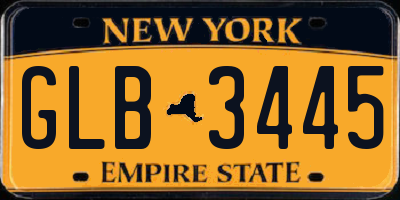 NY license plate GLB3445