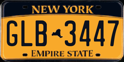 NY license plate GLB3447