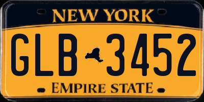 NY license plate GLB3452