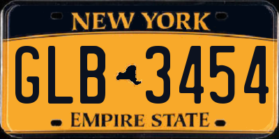 NY license plate GLB3454