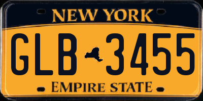 NY license plate GLB3455