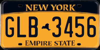 NY license plate GLB3456
