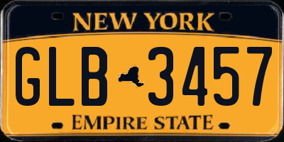 NY license plate GLB3457