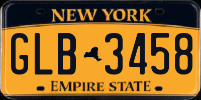 NY license plate GLB3458