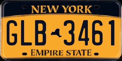 NY license plate GLB3461