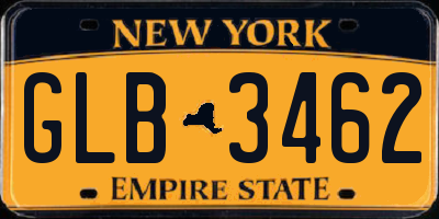 NY license plate GLB3462