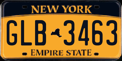 NY license plate GLB3463