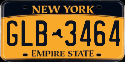NY license plate GLB3464
