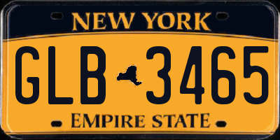 NY license plate GLB3465