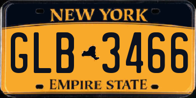 NY license plate GLB3466
