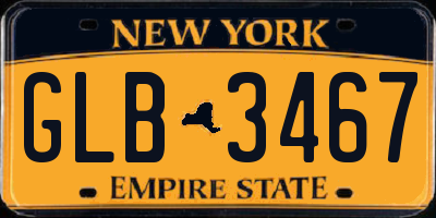 NY license plate GLB3467