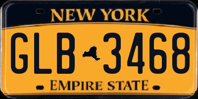 NY license plate GLB3468
