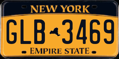 NY license plate GLB3469