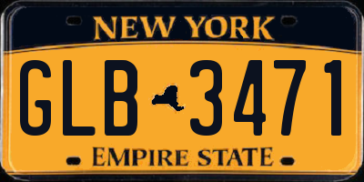 NY license plate GLB3471