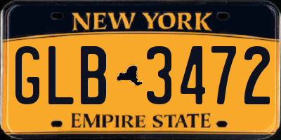 NY license plate GLB3472