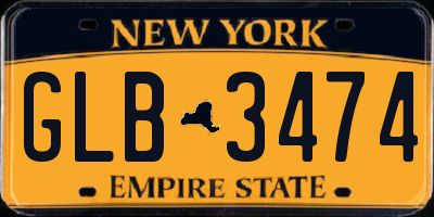 NY license plate GLB3474