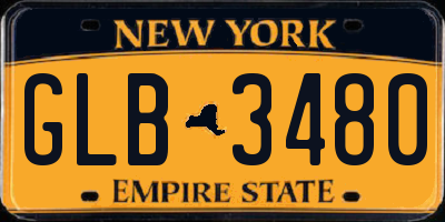 NY license plate GLB3480