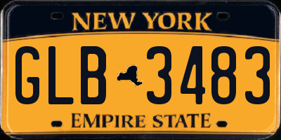 NY license plate GLB3483