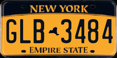 NY license plate GLB3484