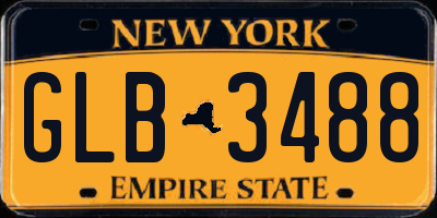 NY license plate GLB3488