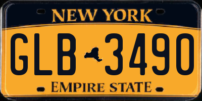 NY license plate GLB3490