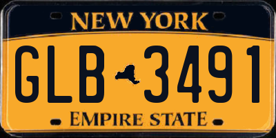 NY license plate GLB3491
