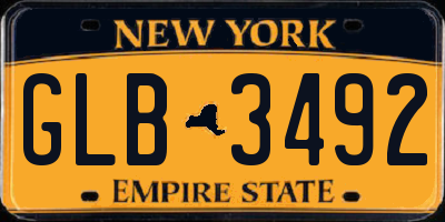 NY license plate GLB3492