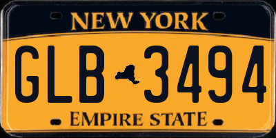 NY license plate GLB3494