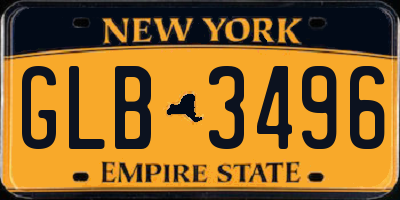 NY license plate GLB3496