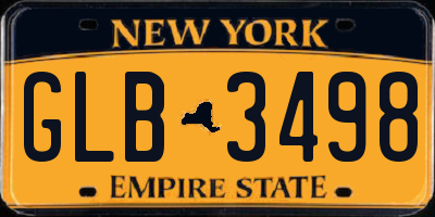 NY license plate GLB3498