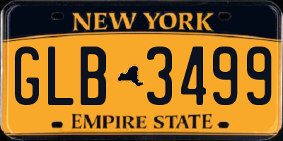 NY license plate GLB3499
