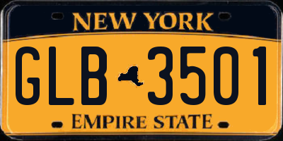 NY license plate GLB3501