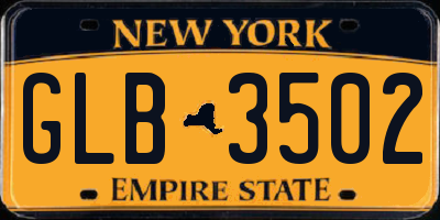 NY license plate GLB3502