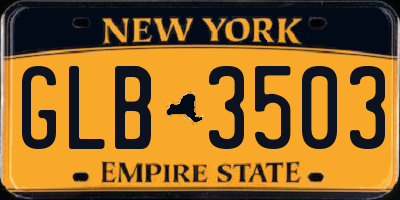 NY license plate GLB3503