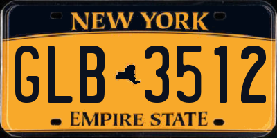 NY license plate GLB3512