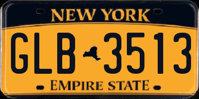 NY license plate GLB3513