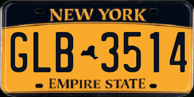 NY license plate GLB3514