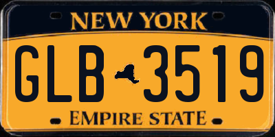 NY license plate GLB3519